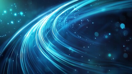 Obraz premium Abstract blue laser lights in dark background.