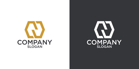 letter N abstract geometry logo vector design