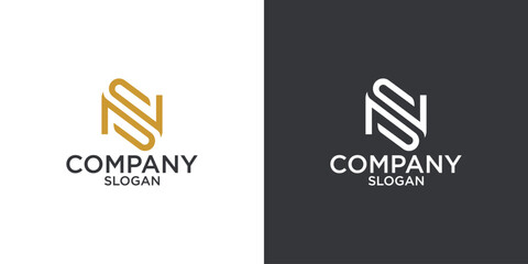 letter N abstract geometry logo vector design