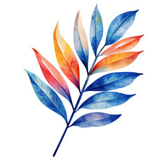 Fototapeta premium Vibrant watercolor leaf with artistic colors, perfect for nature themes and creative projects.