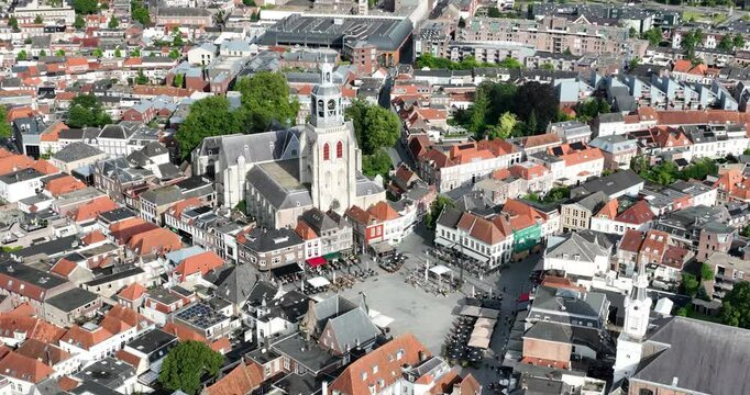 Bergen op Zoom, North Branbant, Netherlands, inner city center, urban city overview.