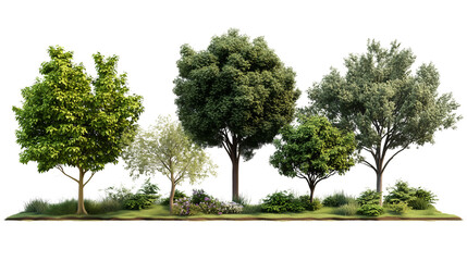 tree in the park  isolated on white background 