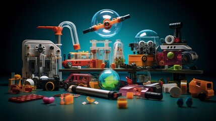 A photo of a collection of STEM toys and learning kit