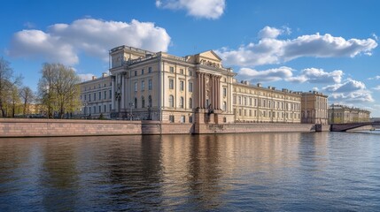 Fototapeta premium Castle on Fontanka River, sunny May day, Saint-Petersburg
