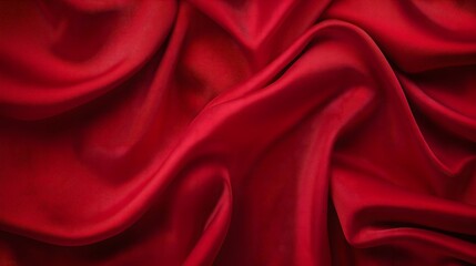 Obraz premium Red satin silk background. Luxury red fabric cloth. 