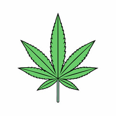 Marijuana Leaf Vector Art on White Background