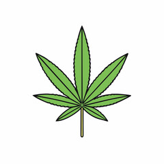 Marijuana Leaf Vector Art on White Background