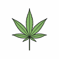 Marijuana Leaf Vector Art on White Background