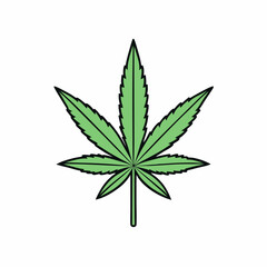 Marijuana Leaf Vector Art on White Background