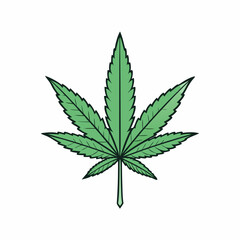 Marijuana Leaf Vector Art on White Background