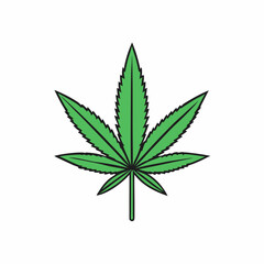 Marijuana Leaf Vector Art on White Background