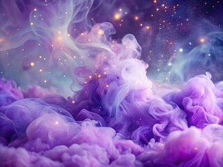 Obraz premium Ethereal Dream: Vaporous Mist Iridescent Purple