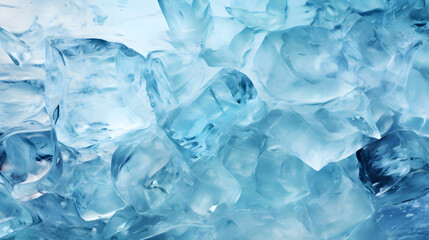 Obraz premium Crystal Clear Ice Cubes, Sparkling Cold and Refreshing, a Cool Background