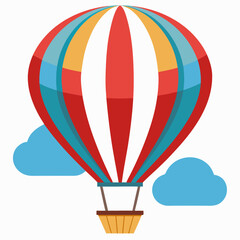Fototapeta premium A Colorful Hot Air Balloon Floating in the Sky with Clouds
