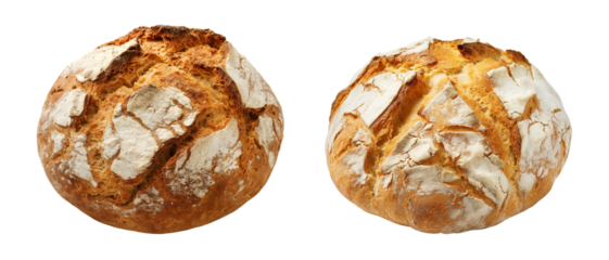 Irish Soda Bread isolated on white or transparent background, cutout png and clipping path