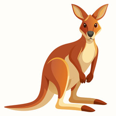 A Cartoon Red Kangaroo Standing on a White Background
