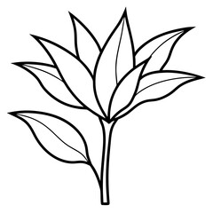 Minimalist Flower line art on White Background - Vector Art