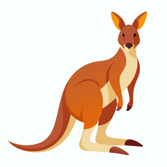 A Cartoon Illustration of a Red Kangaroo Standing Tall