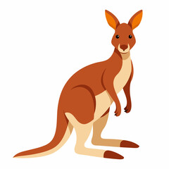 Fototapeta premium A Cartoon Red Kangaroo Standing on a White Background
