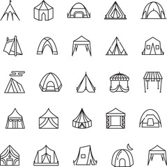 tent icons collection