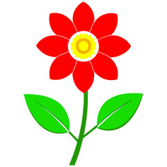 Minimalist Flower on White Background - Vector Art