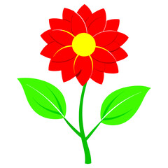 Minimalist Flower on White Background - Vector Art