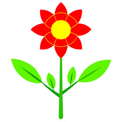 Minimalist Flower on White Background - Vector Art