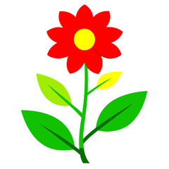 Minimalist Flower on White Background - Vector Art