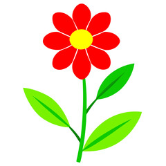 Minimalist Flower on White Background - Vector Art