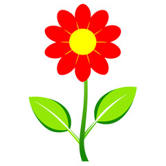 Minimalist Flower on White Background - Vector Art