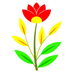 Minimalist Flower on White Background - Vector Art