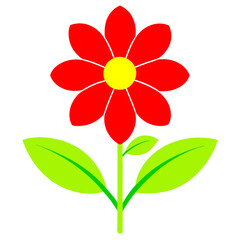 Minimalist Flower on White Background - Vector Art