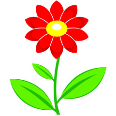 Minimalist Flower on White Background - Vector Art