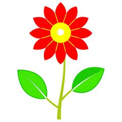 Minimalist Flower on White Background - Vector Art