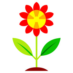 Minimalist Flower on White Background - Vector Art