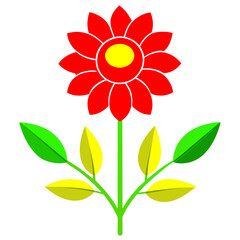 Minimalist Flower on White Background - Vector Art