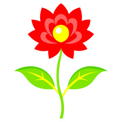 Minimalist Flower on White Background - Vector Art