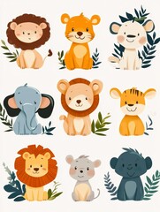 Fototapeta premium Cute Animal Illustrations
