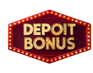 vector realistic isolated retro marquee billboard electric light lamps deposit bonus logo invitation white background