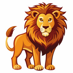 A Proud Cartoon Lion with a Full Mane