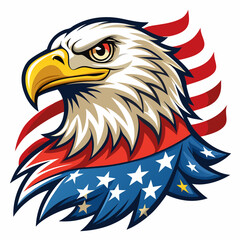 Eagle with usa flag vector and t shirt design 