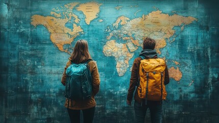 Obraz premium A couple planning their vacation using AI travel recommendation apps