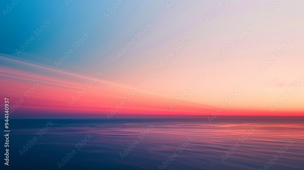 Aufkleber a stunning gradient of sunset colors spreads across the sky, with deep reds and soft pinks blending 