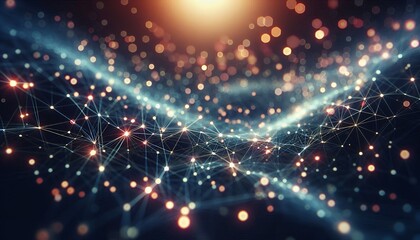 Naklejka premium Abstract digital background of points and lines with glowing plexus