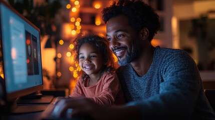 Family video calling loved ones from their living room, with smiles and gestures