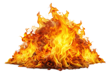 Vibrant intense fire with dynamic flames png