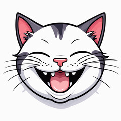cat smile icon, vector