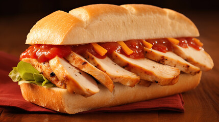 Grilled Chicken Sandwich with Salsa and Cheese