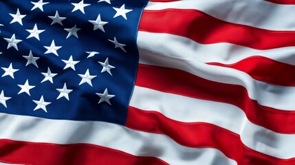 Obraz premium American flag with stars and stripes in detail