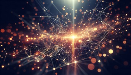 Obraz premium Abstract digital background of points and lines with glowing plexus